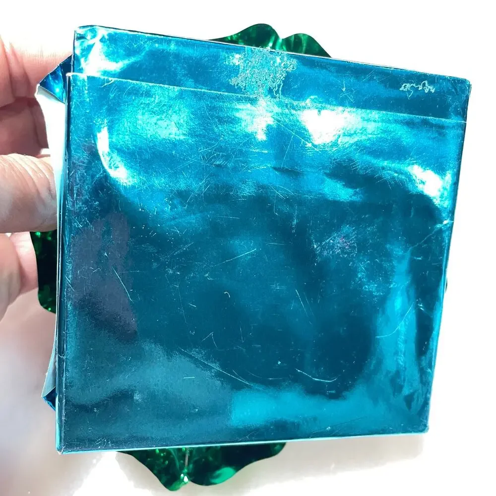 Vintage Metallic Foil Gift Bow Alexandra de Markoff EMPTY Teal Small Powder Size